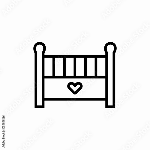 children bed icon sign vector