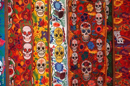 Tableau sur toile tapetes coloridos con calaveras