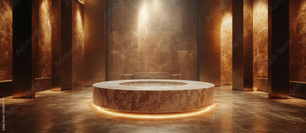 Luxurious Marble Interior with Dramatic Lighting and Elegant Design in a Modern Architectural Space Luxurious Marble Interior with Dramatic Lighting and Elegant Design in a Modern Architectural Space