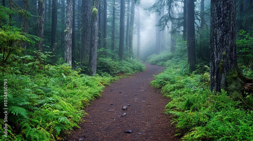 Fototapeta premium Path Through a Misty Forest