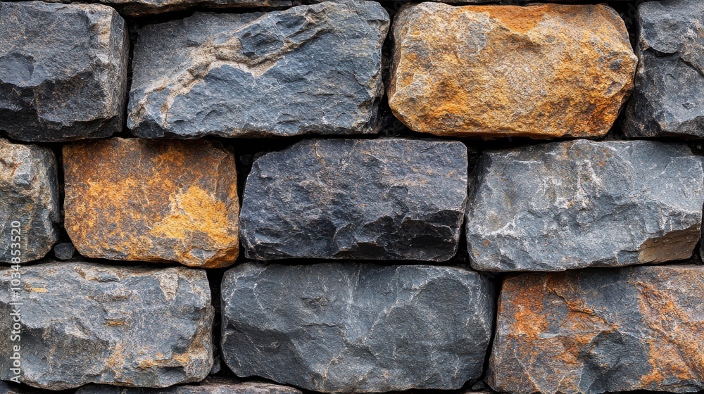 A detailed texture of a stone wall featuring a variety of colors and rugged patterns, perfect for architectural or nature concepts. A detailed texture of a stone wall featuring a variety of colors and rugged patterns, perfect for architectural or nature concepts.