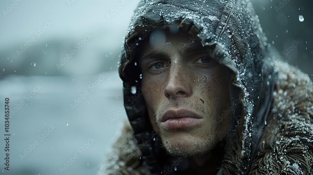 Man in the Snow - A Portrait of Winter Man in the Snow - A Portrait of Winter