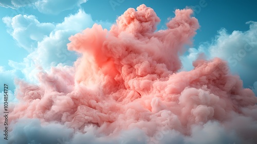 Captivating pink cloud formation a stunning display of ethereal beauty in a blue sky