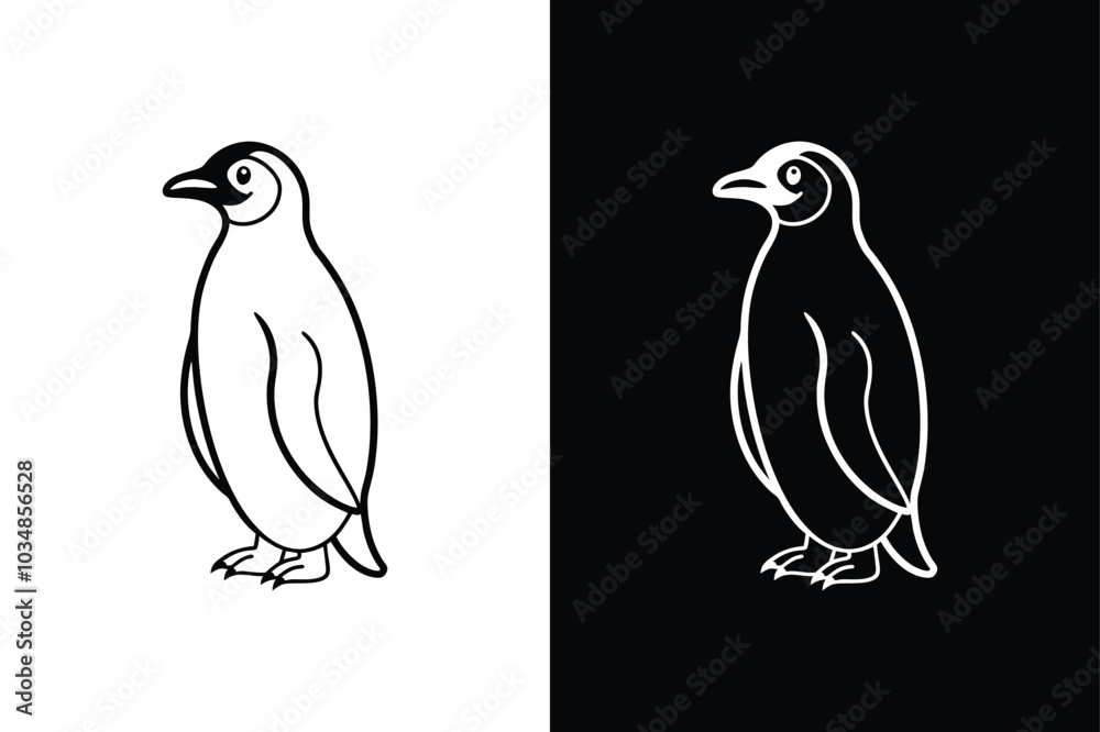 Naklejka premium Simple Penguin Icon. Ideal for Templates, Infographics, and Web Design