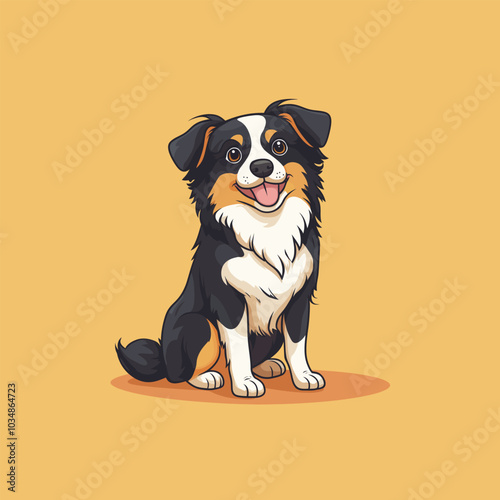 Joyful Bulldog Dog Vector Art with Friendly Expression