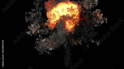Fire shockwave explosion view on transparent background
3d rendering of fire explosion simulation with alpha channel (transparent background)
