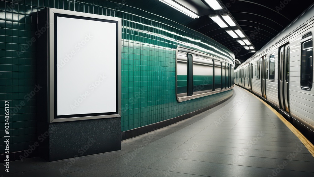 Present your movie posters in a realistic movie poster mockup subway environment, ideal for demonstrating how your design will look in busy urban spaces