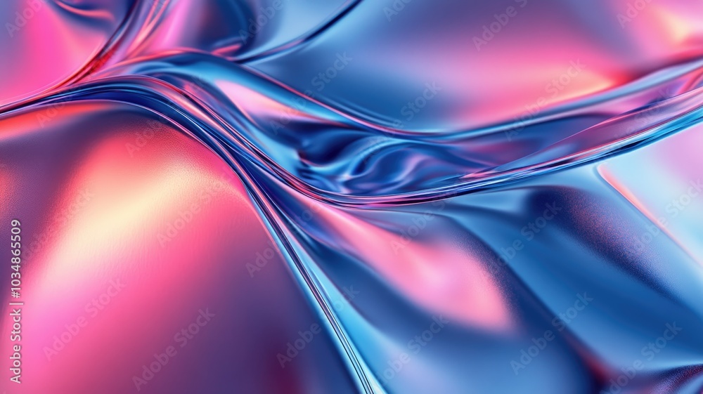 Abstract Wavy Texture with Blue and Pink Gradient