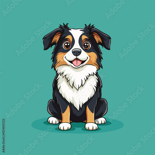 Happy Bulldog Dog Vector Illustration with Smiling Expression