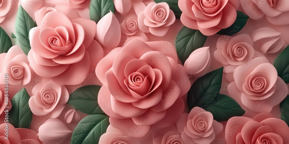 Pink roses, leaves, and buds arranged on a white background Flat lay composition Floral design backdrop Pink roses, leaves, and buds arranged on a white background Flat lay composition Floral design backdrop