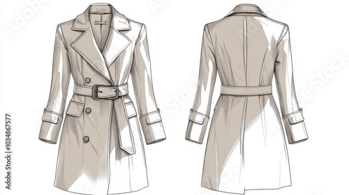 Ultra detailed, photorealistic fashion design sketch of a contemporary blazer dress photo