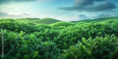 Thyme plant growing in a lush green field, Thyme plant in a vibrant field