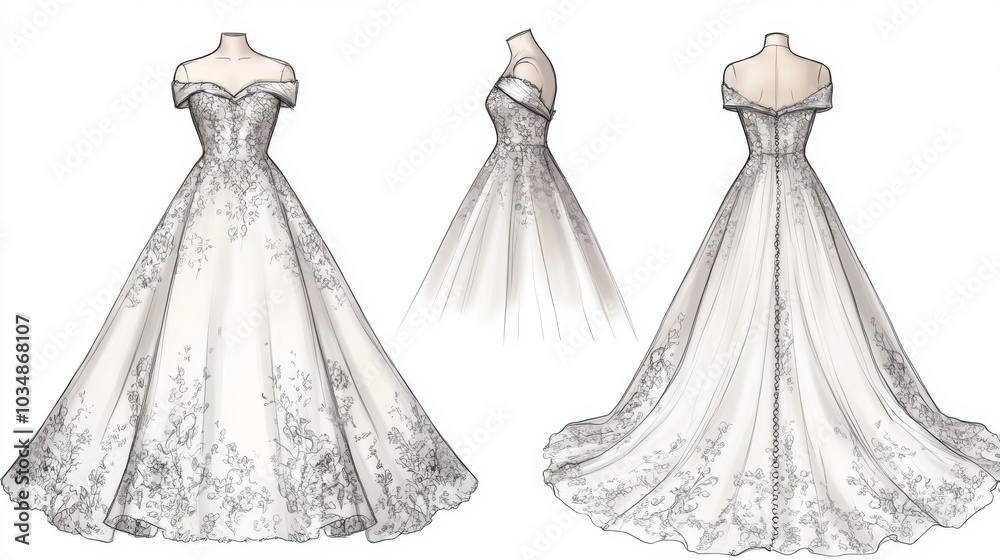 Ultra detailed, photorealistic fashion design sketch of a feminine wrap dress with an asymmetrical hem Ultra detailed, photorealistic fashion design sketch of a feminine wrap dress with an asymmetrical hem