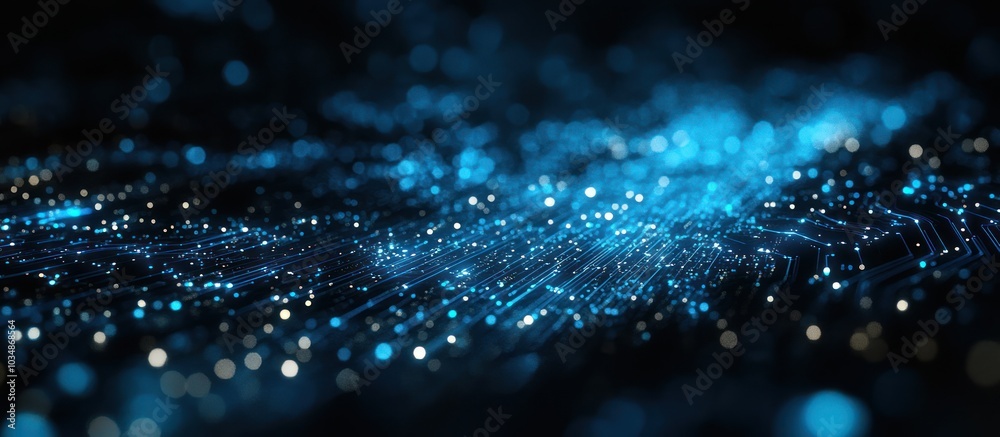 Abstract background with glowing blue lines and bokeh effect, suitable for technology, digital, science, and futuristic concepts. Abstract background with glowing blue lines and bokeh effect, suitable for technology, digital, science, and futuristic concepts.
