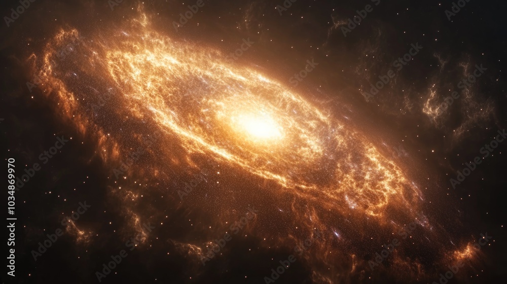 Fototapeta premium 3D cartoon rendering featuring a nebula and galaxy in starry deep outer space