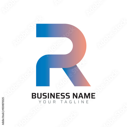 R Premium Gradient Letter Logo  photo