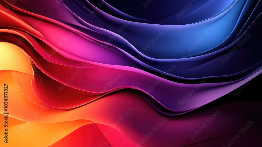 Obraz premium Abstract Gradient Waves of Red, Orange, Purple, and Blue