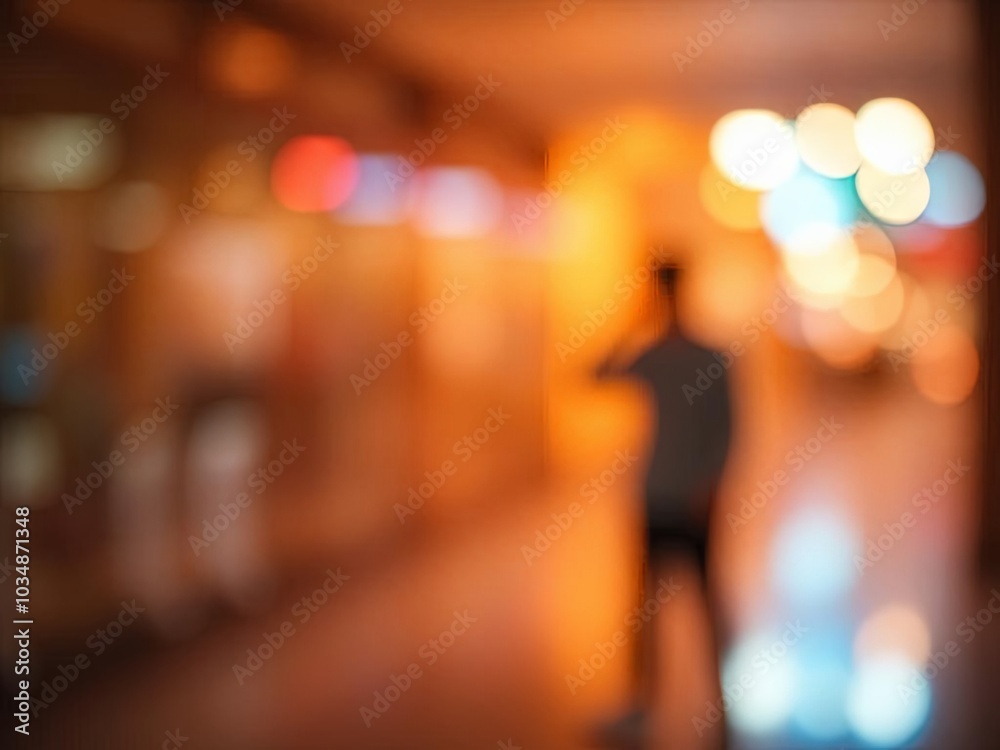 Blurred Silhouette in a Hallway with Bokeh Lights
Blurred Silhouette in a Hallway with Bokeh Lights