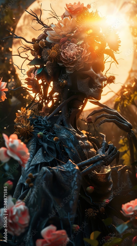 Surreal Floral Creature in a Dreamlike Setting Surreal Floral Creature in a Dreamlike Setting