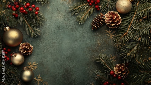A high-end Christmas and New Year background for corporate greetings, with a refined and professional design, incorporating subtle holiday elements and a warm yet formal message