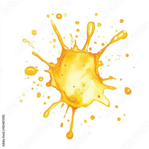 Mustard splash watercolor clipart illustration
