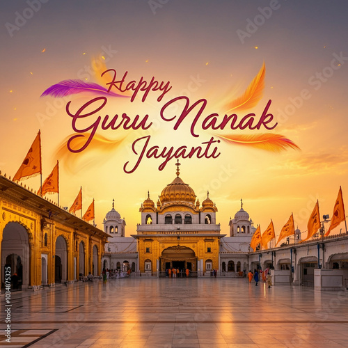 Golden temple backdrop with 