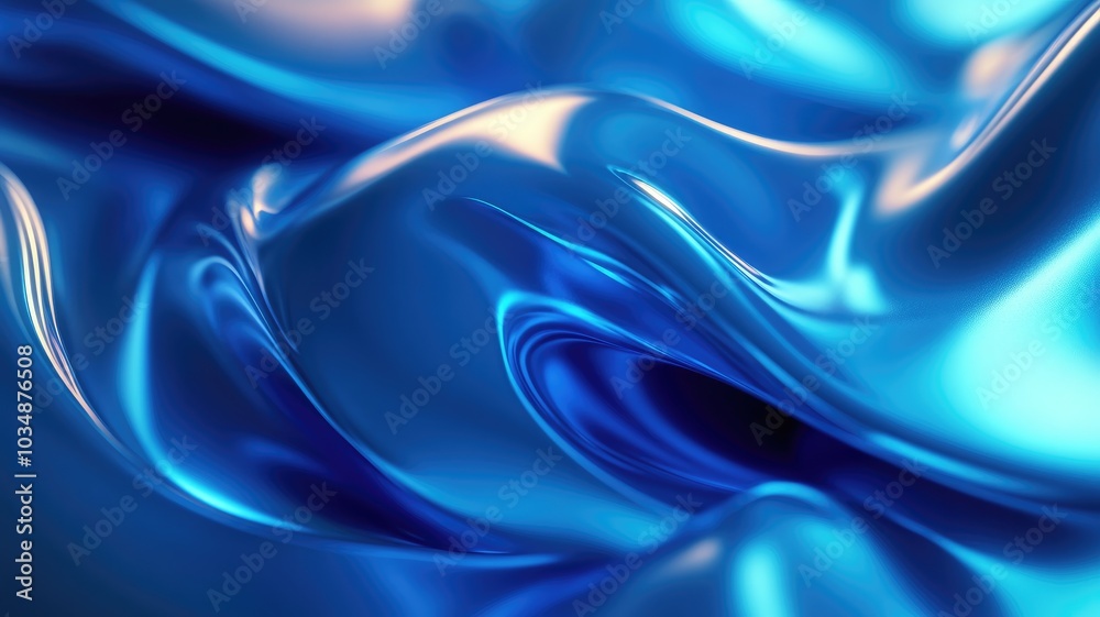 Fototapeta premium Abstract Blue and White Swirling Liquid Background