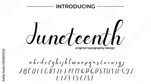 Juneteenth Font Stylish brush painted an uppercase vector letters, alphabet, typeface