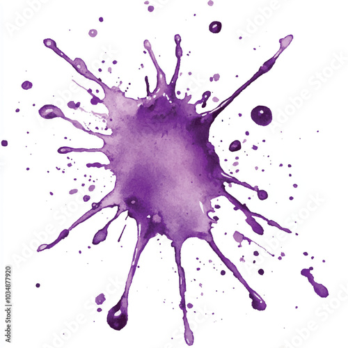 Purple splash watercolor clipart illustration