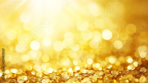 A shimmering golden background with bokeh effects, evoking warmth and luxury.