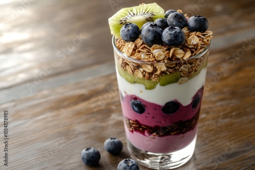 Layered Parfait with Yogurt, Berries, and Granola