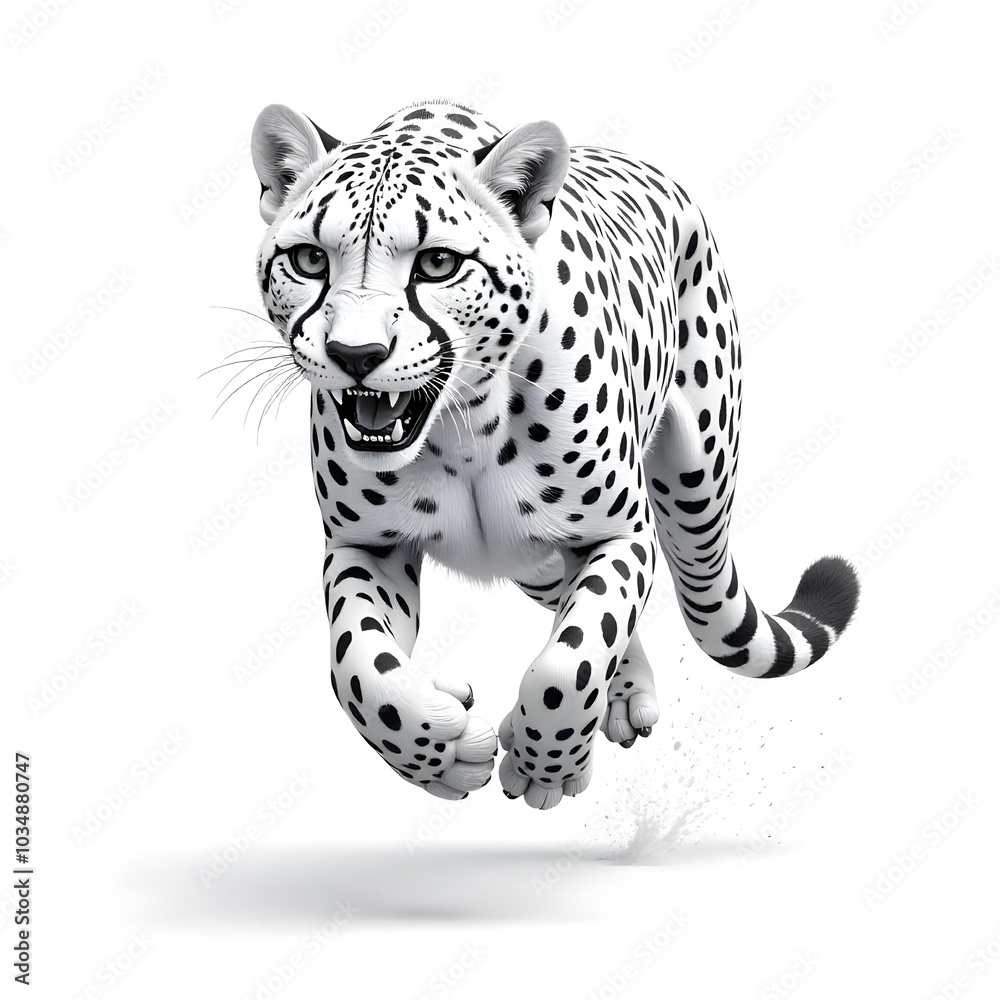 Fototapeta premium leopard cartoon isolated on white