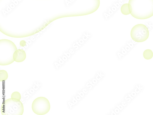 ゆるカワなメンフィス幾何学模様のフレーム素材　黄緑