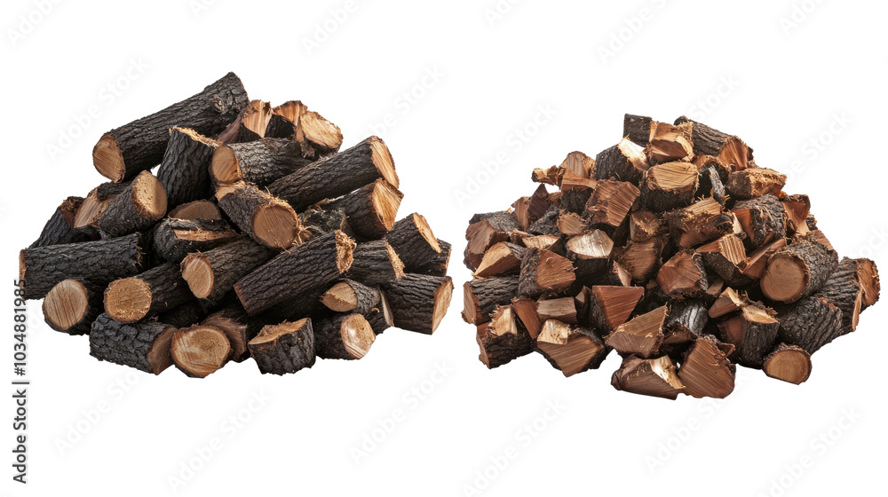 Piles of Chopped Wood Stacked on a Transparent Background for Display Generative AI Piles of Chopped Wood Stacked on a Transparent Background for Display Generative AI