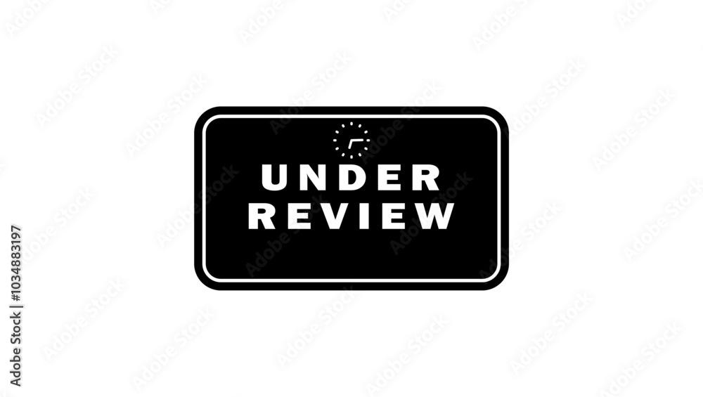 UNDER REVIEW, stamp, black isolated silhouette UNDER REVIEW, stamp, black isolated silhouette