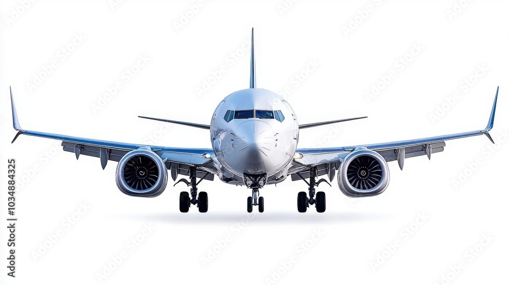A photostock images of a commercial airplane in flight, isolated on white background, High Quality A photostock images of a commercial airplane in flight, isolated on white background, High Quality