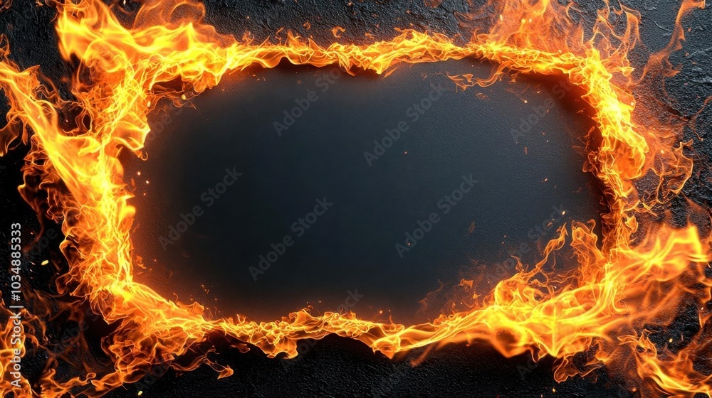 A photostock images of a fiery frame with flames, isolated on white background, High Quality A photostock images of a fiery frame with flames, isolated on white background, High Quality