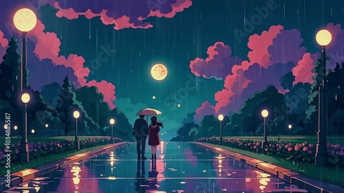 couple night love rain moon lofi couple night love passion full hd 4k video