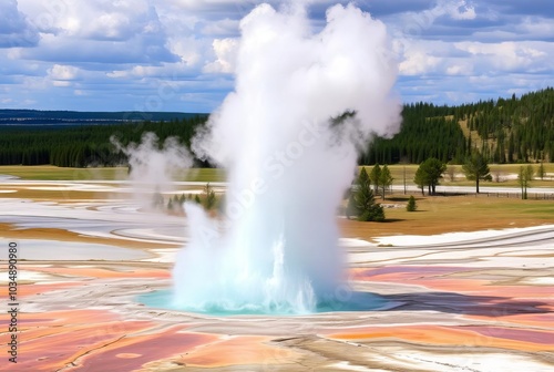 Yellowstone National Park USA Geyser Eruption Old Faithful geyse photo