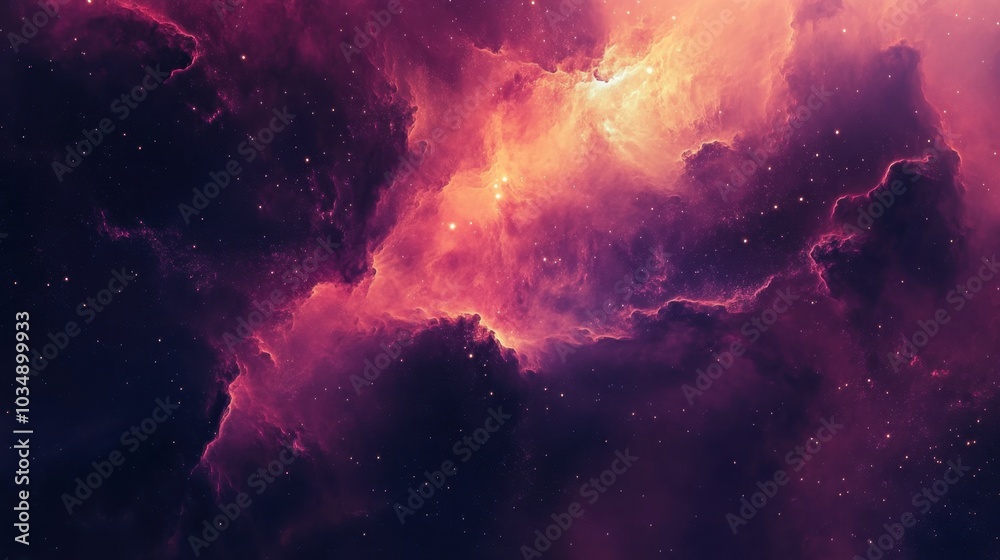 Fototapeta premium A breathtaking abstract galaxy scene with swirling nebulae, vivid starfields, and cosmic energy