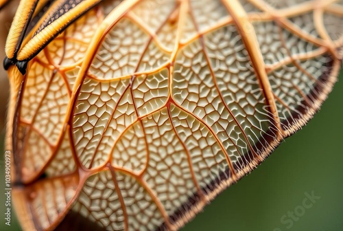 Insect Wings Detailed close up of the intricate venation of inse photo