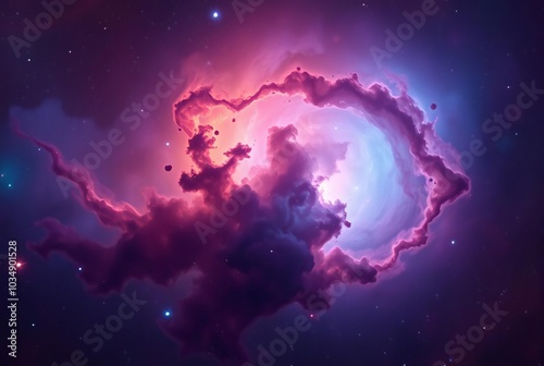 NebulaA swirling cloud of gas and dust with vibrant colors and i photo