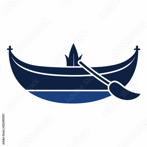 Canoe silhouette icon vector illustration template vector illustration