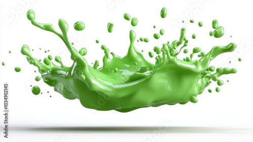 A photostock images of swirling green liquid, isolated on white background, High Quality photo