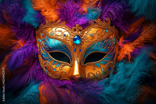 Vibrant Carnival Mask Display