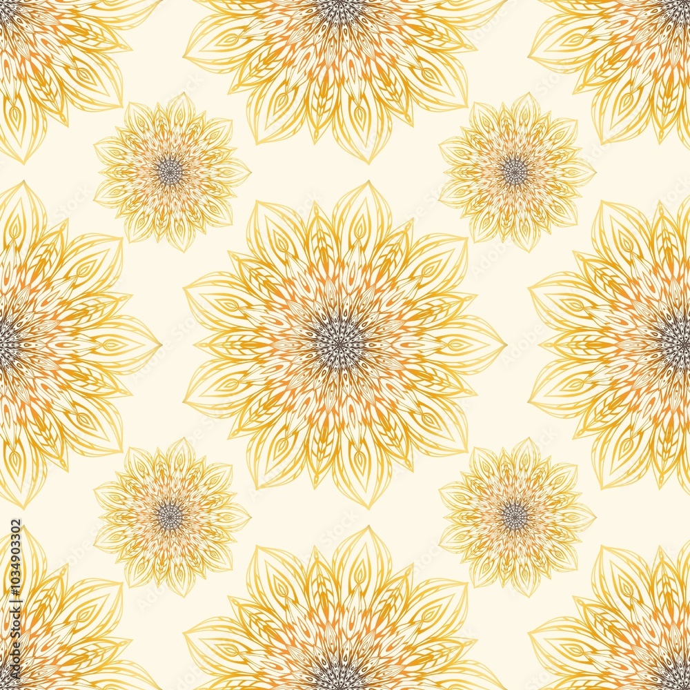 Mandala seamless pattern on background.