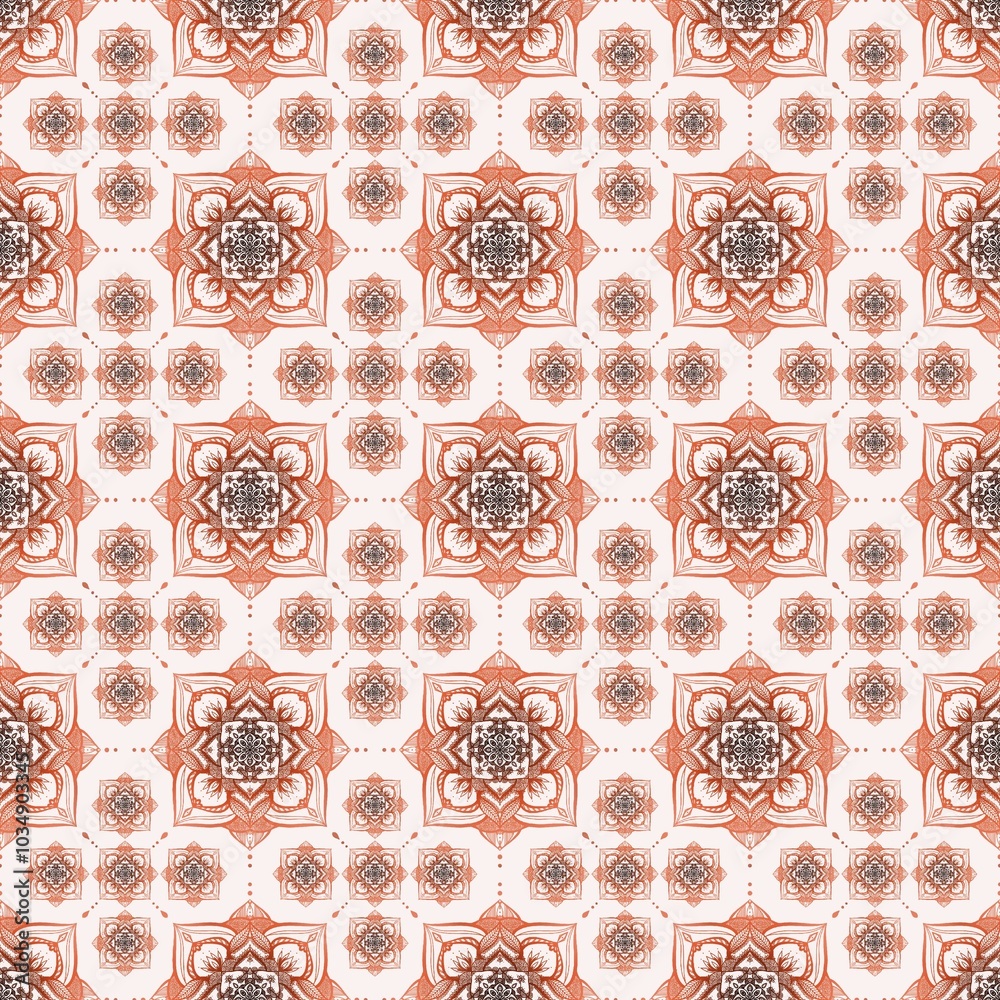 Mandala seamless pattern on background.