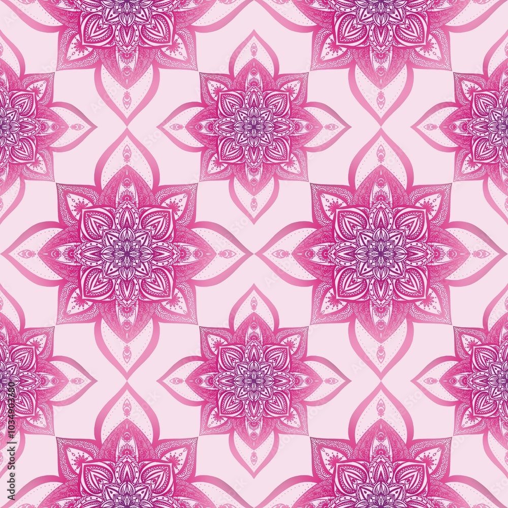 Mandala seamless pattern on background.