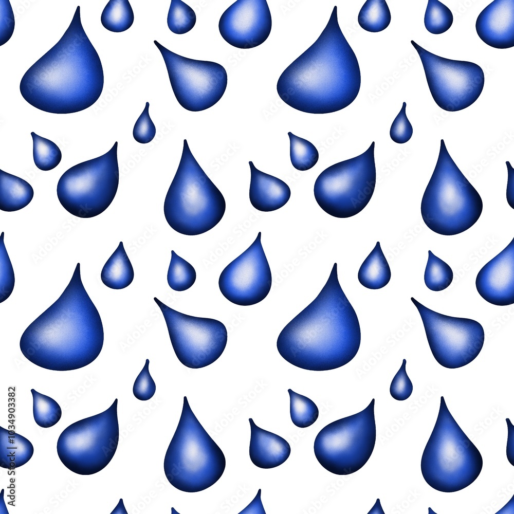 Drop of water seamless pattern on background.