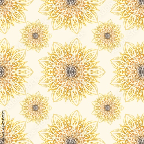 Obraz na płótnie Mandala seamless pattern on background. w salonie
